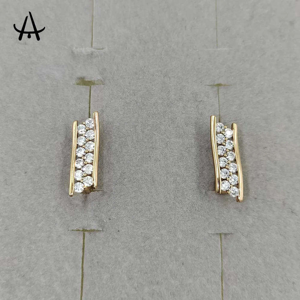 

Agsnilove Hoops Earrings 18K Gold Plated Inlaid Zircon Good Quality Women's Earrings Fashion Jewelry for Lady Daily Party