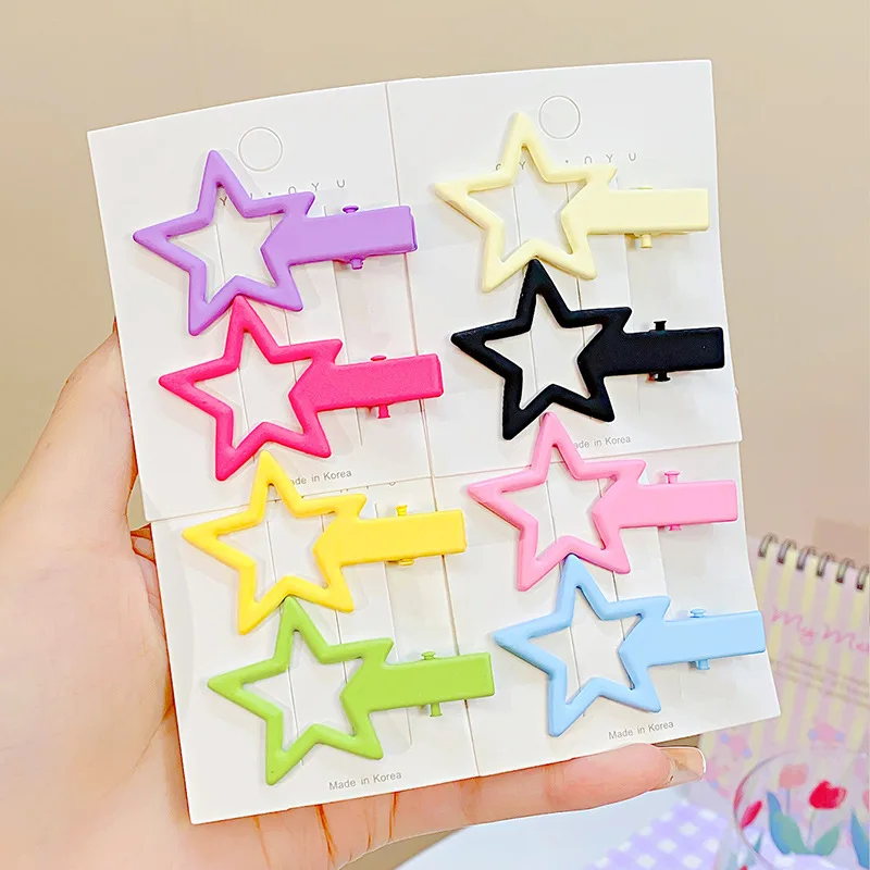 

Cute Y2K Colorful Alloy Star Hair Clip for Girls Sweet Hair Decorate Side Hairpin Hairgrip Barrette Kids Lovely Hair Accessories