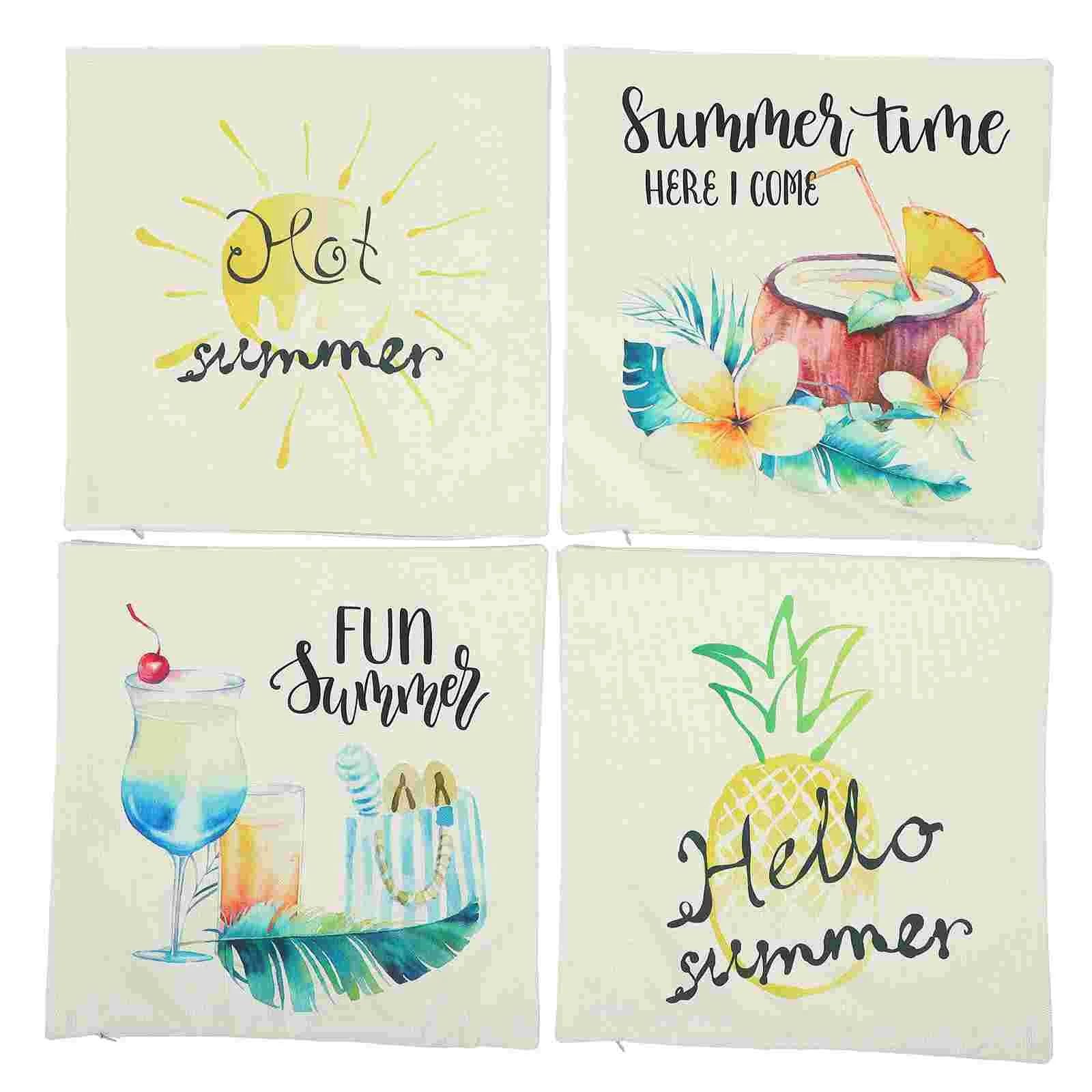 

4 шт., льняные наволочки для подушек