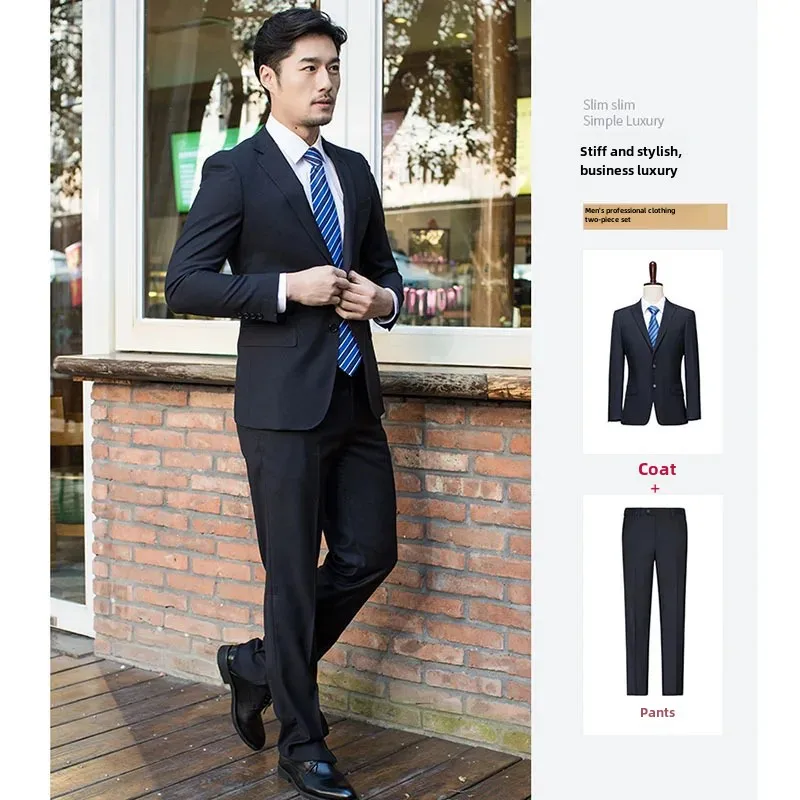Мужской женский профессиональный костюм в Корейском стиле пиджак комплект из 2