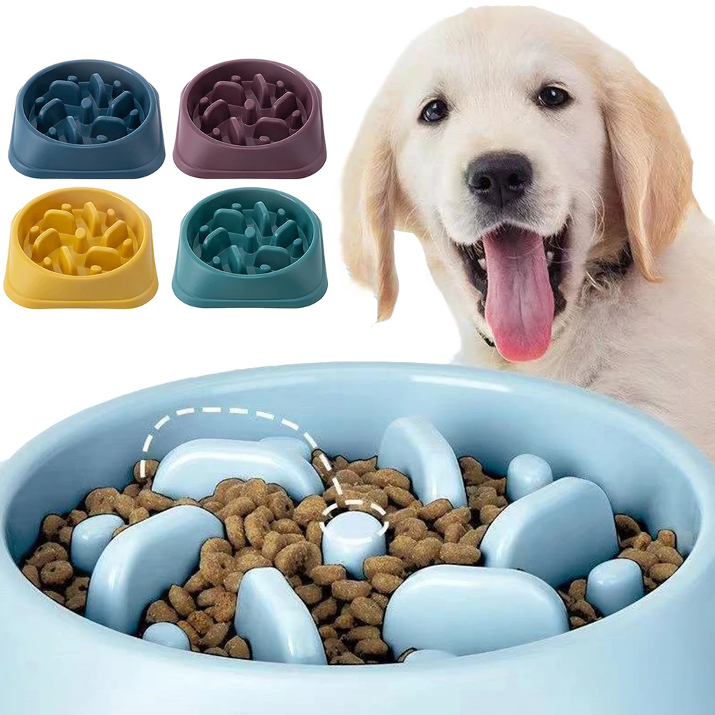 

Pet Slow Food Bowl Small Dogs Choke-proof Feeding Dishes Non-slip Slower Feeder Dog Rice Bowls for Medium Small Dogs Cats Puppy