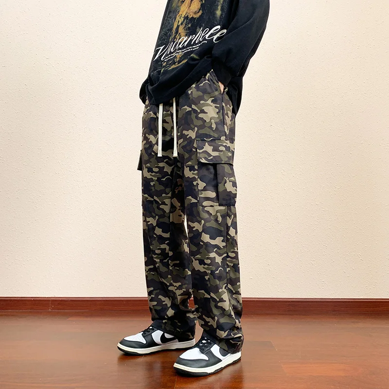 XPAY мужские камуфляжные брюки-карго полной длины в стиле милитари свободного кроя