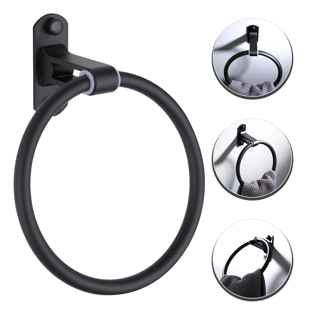 

Towel Holder Bathroom Ring Hand Bar Hanger Rack Wall Kitchen Stick Rod Round