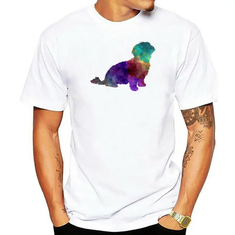 

Новое поступление, акварельная футболка Havanese, Мужская футболка с принтом милой собаки, летние хипстерские Топы с коротким рукавом, футболка
