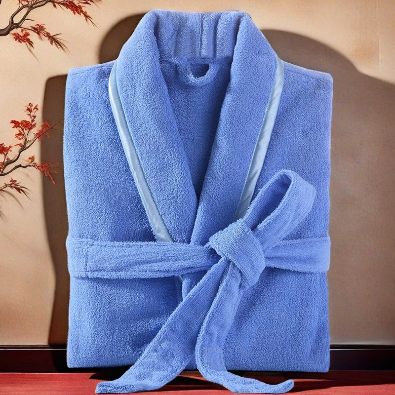Мужской и Женский махровый халат 100% хлопок длинный банный кимоно одежда для сна