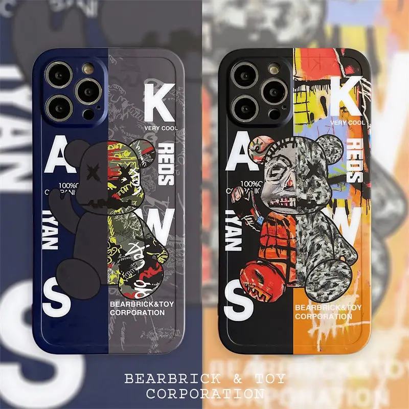 

Bandai Disney New Cartoon Graffiti Phone Case Drop-resistant Cover for Iphone 13 12 11 Pro Mini XS MAX X XR Silicone Soft Cover