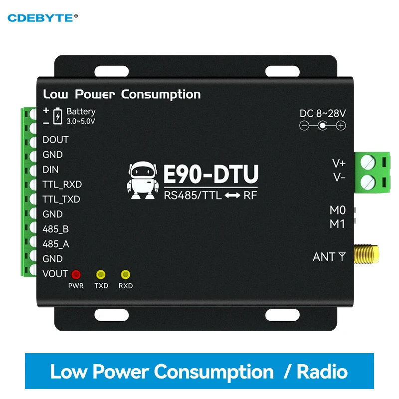 

Wireless Digital Transmission Radio CDEBYTE E90-DTU(400SL30L) Low Power RS485/TTL 30dBm 10km Modbus Slave Polling LoRa Radio