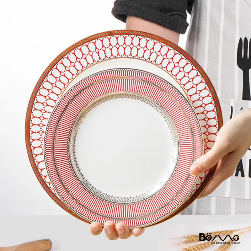 

Model room table decoration bone porcelain plate knife fork restaurant steak dish coffee cup dishes