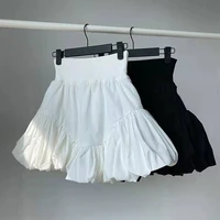 kawaii black white mini skirt high waist ball gown casual skirts female sweet lolita style mini skirts women clothing 2022
