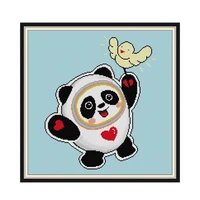 joy sunday cross stitch kits cartoon panda counted 11ct 14ct printed patterns craft kit animal diy embroidery patrones set