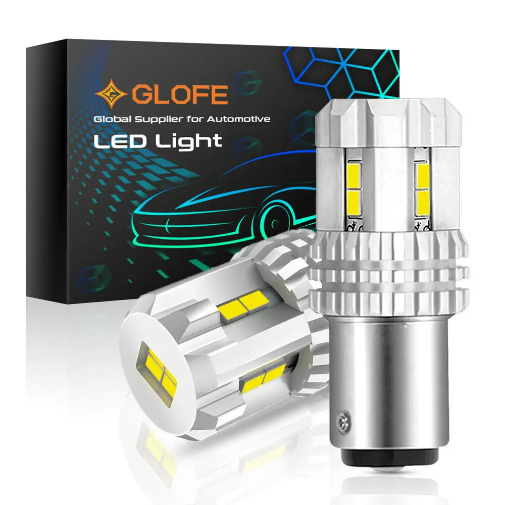 

Glofe 1157 2357 Led Turn Signal Brake Reverse Parking Light Bulb 12Smd White