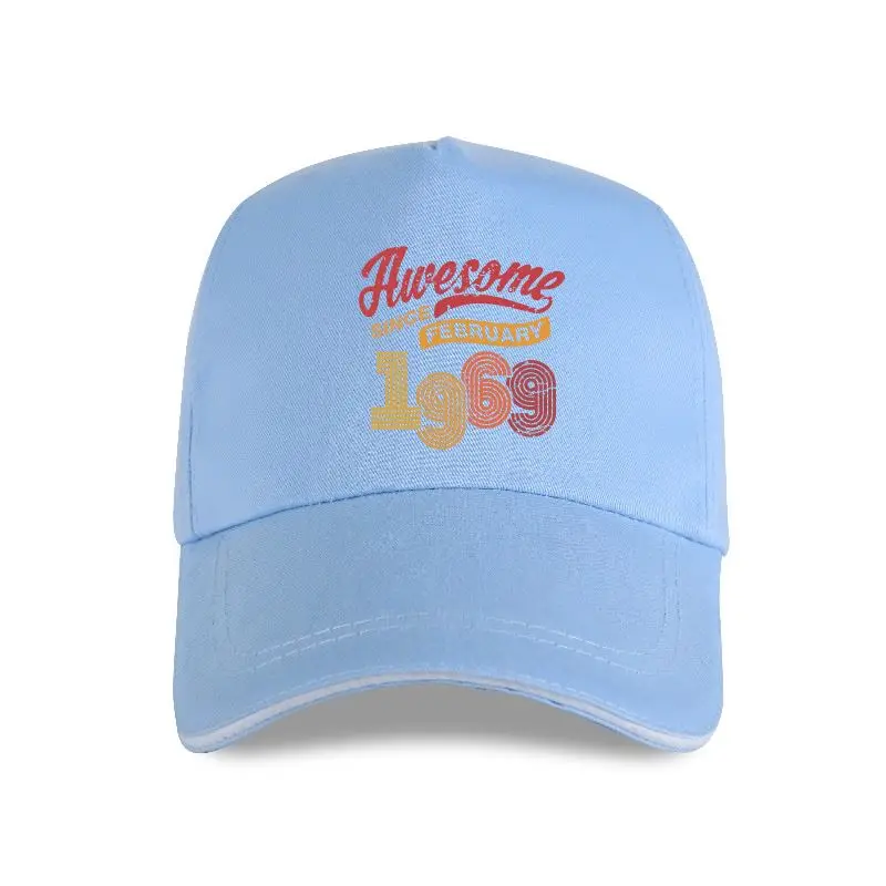 

new cap hat Awesome Since February 1969 Vintage 49th Birthday Man Awesome Pure Cotton Baseball Cap Plus Size To