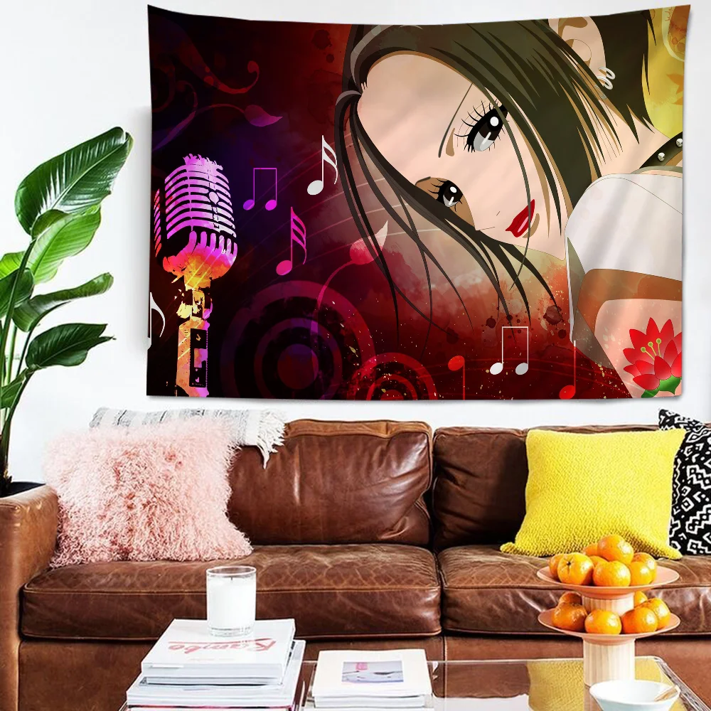 Anime NANA Colorful Tapestry Wall Hanging Hippie Flower Carpets Dorm Decor Art