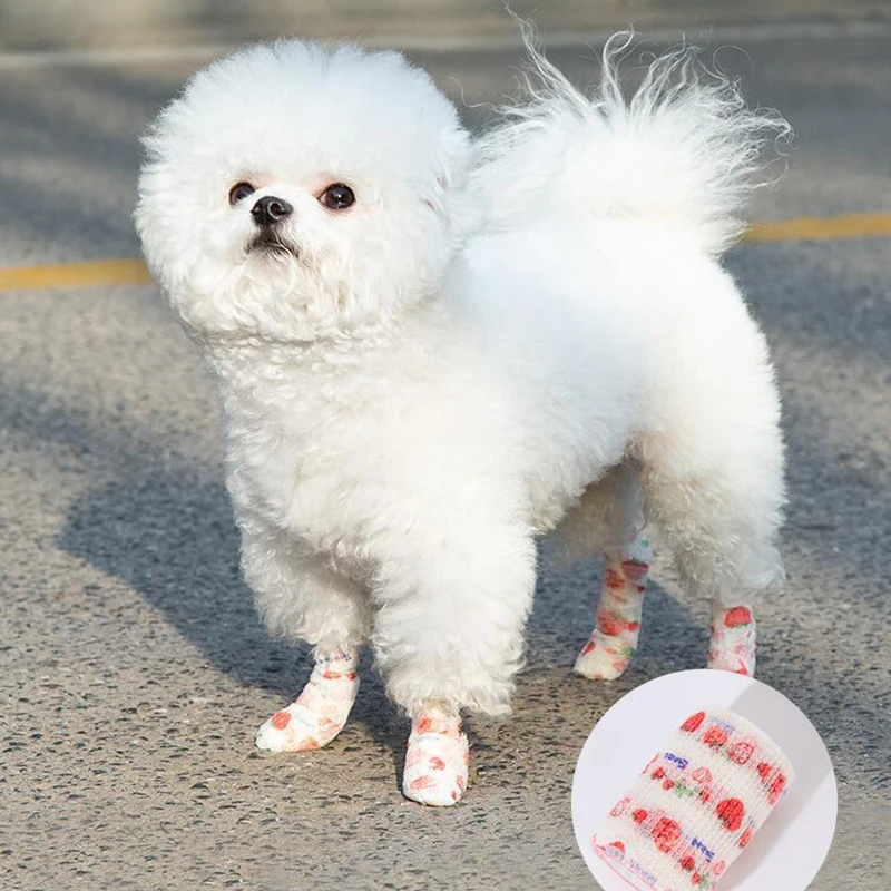 

Pet Dog Disposable Foot Cover Puppy Cute Shoes Teddy Does Not Drop Foot Bandage Go Out Anti-dirty Foot Binding Cloth