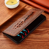 crocodile head leather cover for xiaomi redmi y2 y3 s2 go phone card pouch flip cover