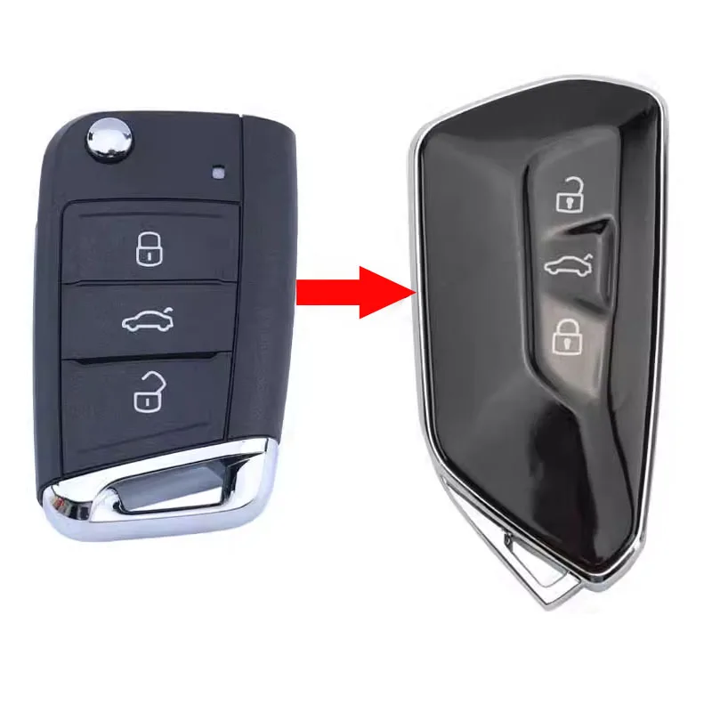 

3 Button modified Flip Remote Key Shell Case For VW VOLKSWAGEN Sagitar Golf 7 Tiguan Lamando Lavida MQB Skoda Octavia Superb