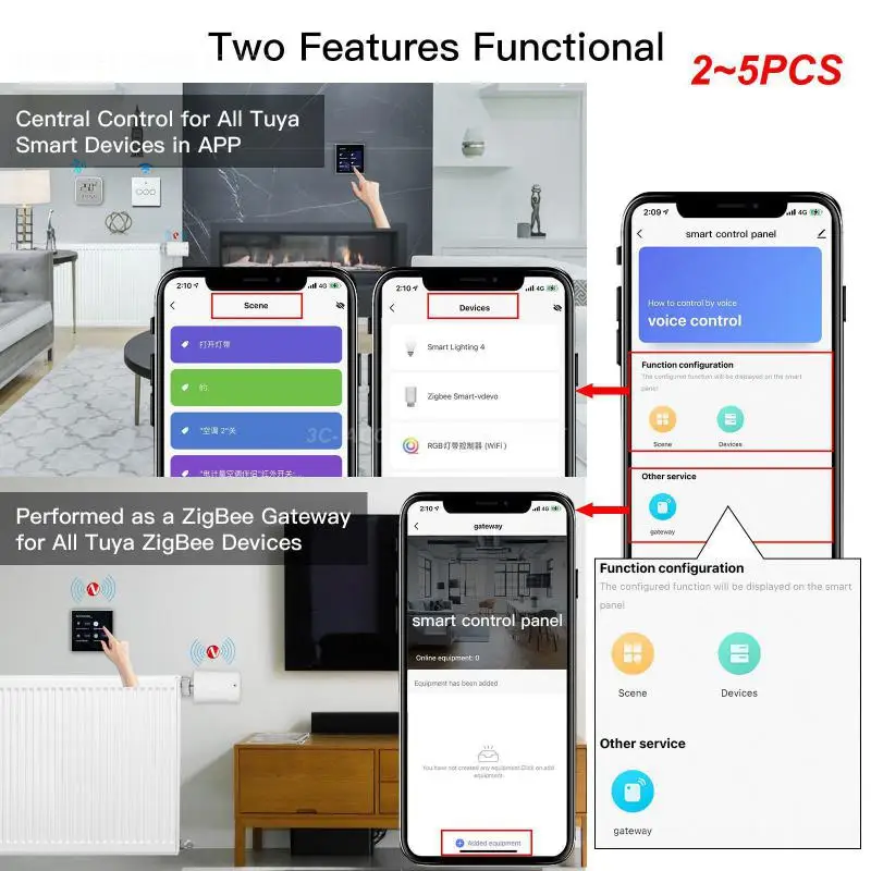 

2~5PCS Multi-functional Zigbee Wifi Substitute Gateway Central Controllr 4 Inches Tuya Touch Screen Control Panel New