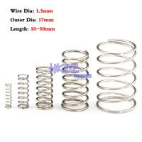10pcs outer dia 17mm y type compression spring 304 stainless steel non corrosive spring wire dia 1 5mm length 10 50mm