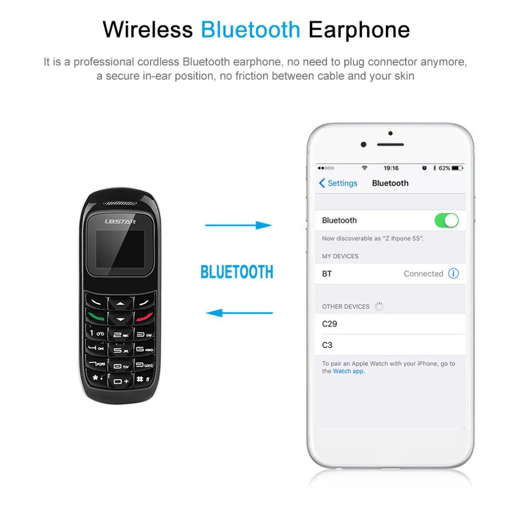 Мини-телефон мобильный телефон L8STAR BM70 беспроводные Bluetooth-наушники сотовый стерео