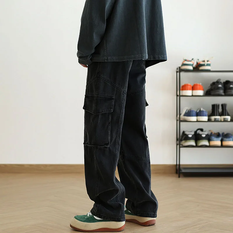 Women's Men's Y2K Clothes Jeans Casual Pocket Cargo Pants Straight Trousers Baggy Jeans Denim Pants For Men Clothing Streetwear