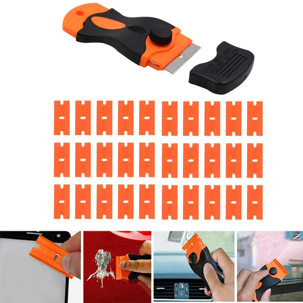 

Double-Sided Scraper With Plastic Handle Blade Combination Portable And Replaceable Multifunctional Double-Sided Scraper