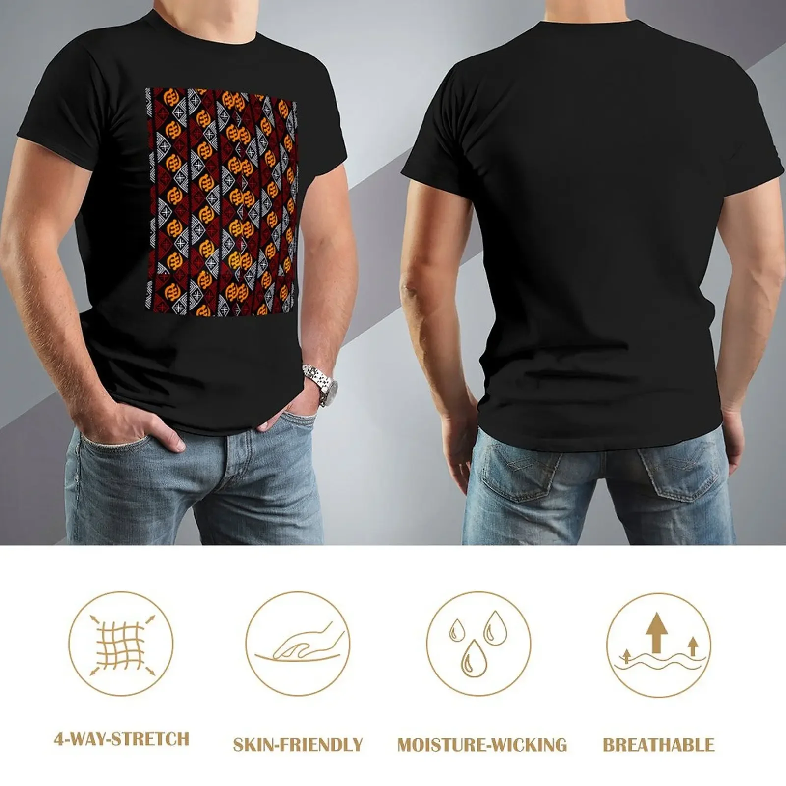 GYE NYAME CLOTH WITH BOGOLAN SYMBOLS футболка заготовки быстросохнущие аниме фигурки спортивные