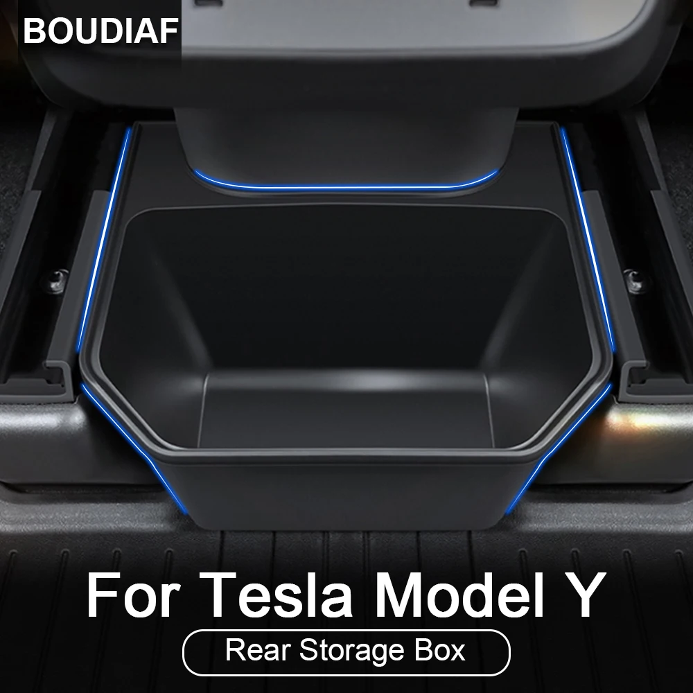 

For Tesla Model Y Rear Central Control Storage Box Car Console Tray Case For Tesla Model Y Interior finishing Accessories