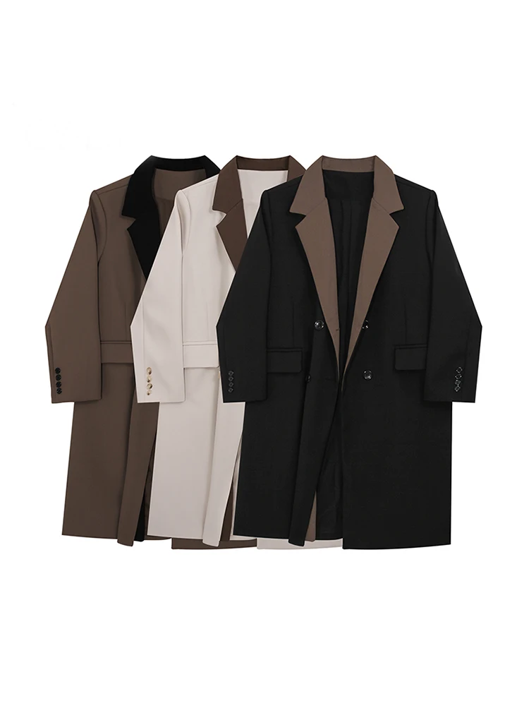 

Женский тренчкот средней длины, классическое пальто оверсайз в Корейском стиле, винтажная накидка, Осень-зима