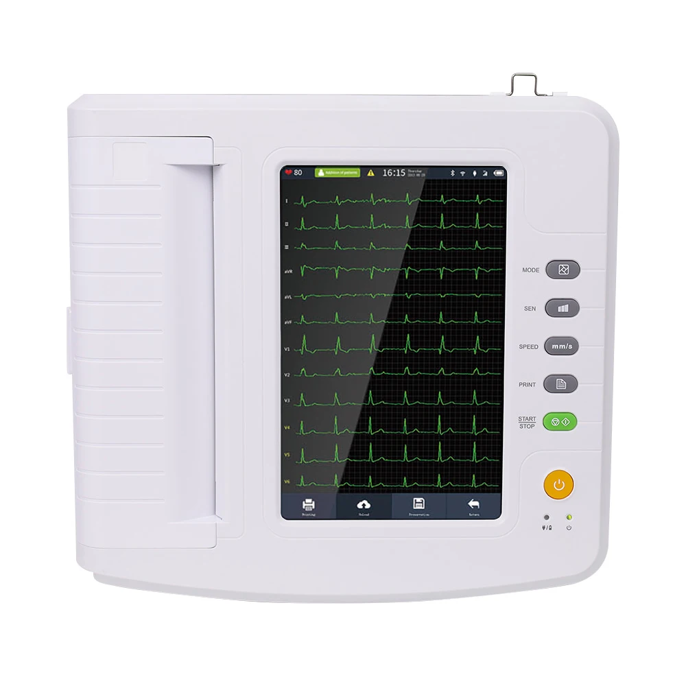 

12-канальный портативный ЭКГ-монитор CONTEC ECG1212G, электрокардиографический аппарат, ЭКГ-машины, сенсорное USB программное обеспечение, интерпретационная печать