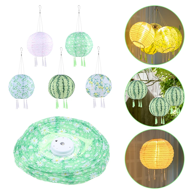 

12-дюймовый самоподвесной Солнечный фонарь s Ip65, водонепроницаемый круглый солнечный фонарь с 4 кисточками, легкий для праздника, вечеринки, ...