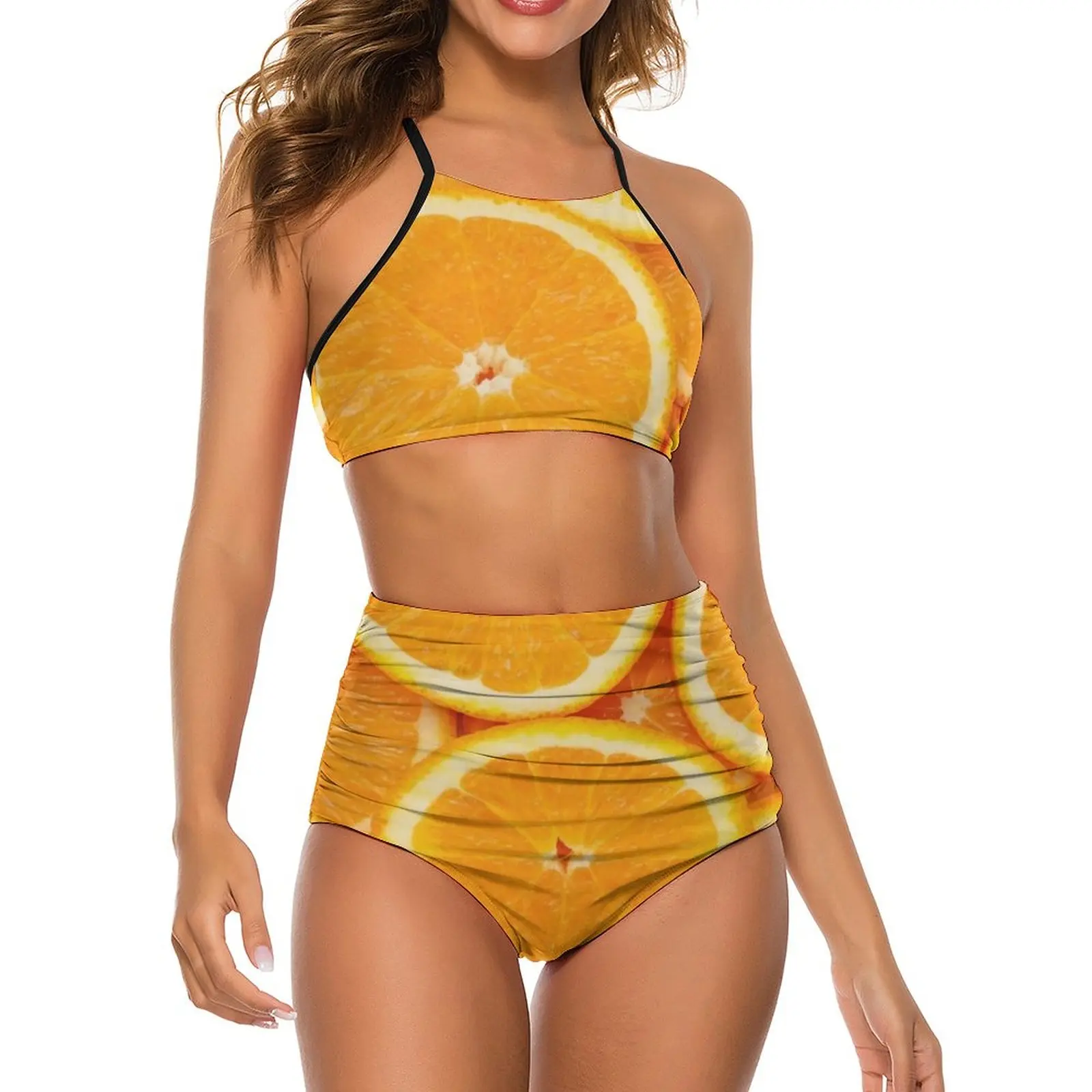 

Купальник-бикини с чашками пуш-ап и завышенной талией