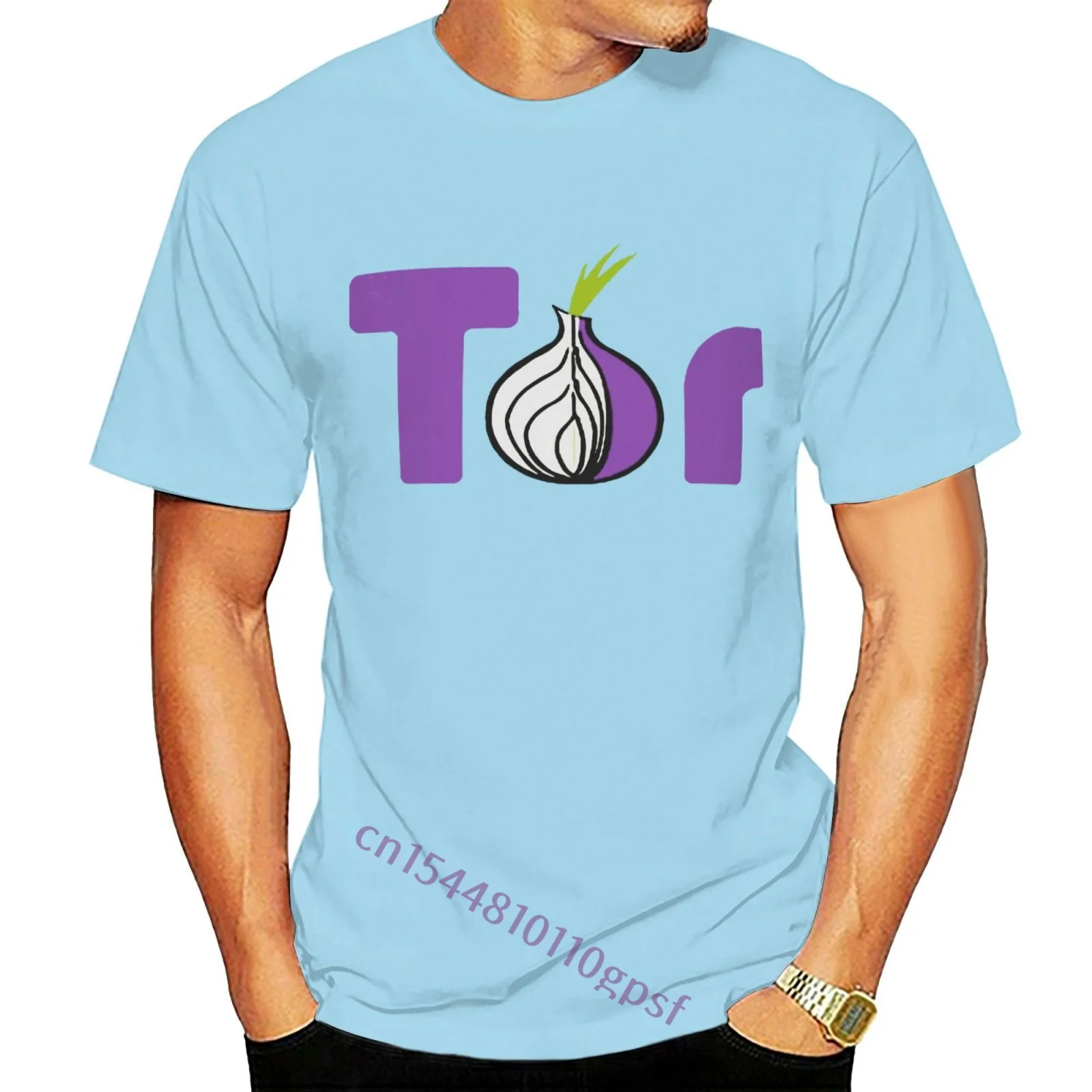 

Unisex Adult T Shirt S-Xxl New TOR Anonymity Onion Router Anonymous Sky Blue Men's T-Shirt Size S-6XL