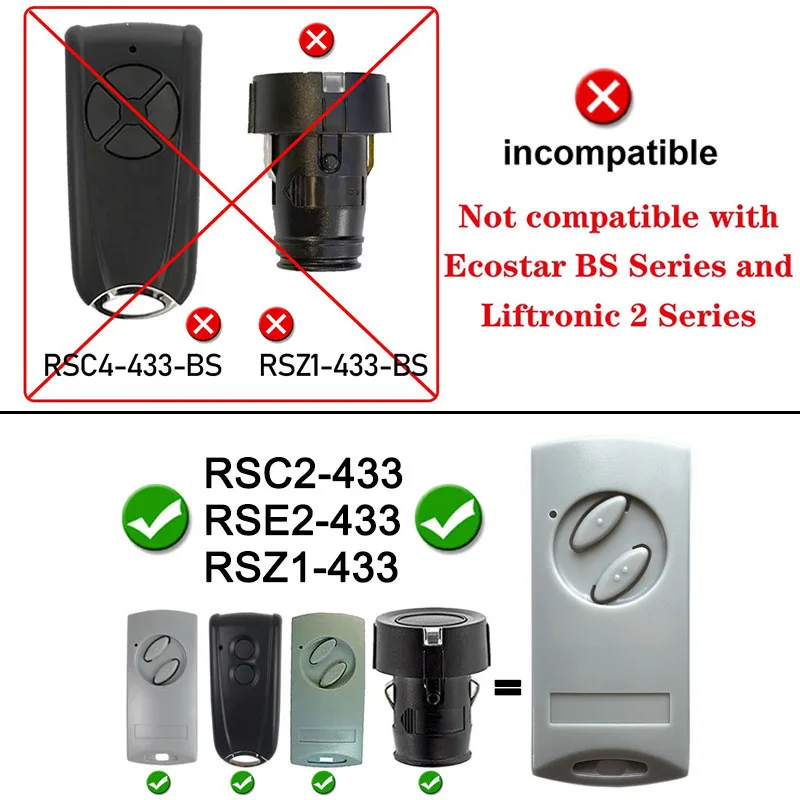 Фото HORMANN ECOSTAR RSC2 RSZ1 RSE2 433 433MHz Liftronic 500 700 800 Пульт дистанционного управления гаражом Устройство открывания гаражных ворот 433,92МГц Движущийся код №2