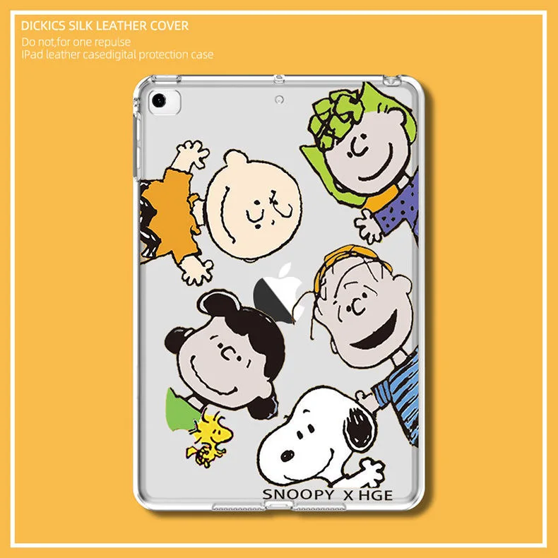 

Anime Snoopy iPad Air 2021 Case Air 4 Silicone Protective Case For iPad Pro Mini 6 10.2 inch 8th Anti-drop Soft Clear Cover Gift