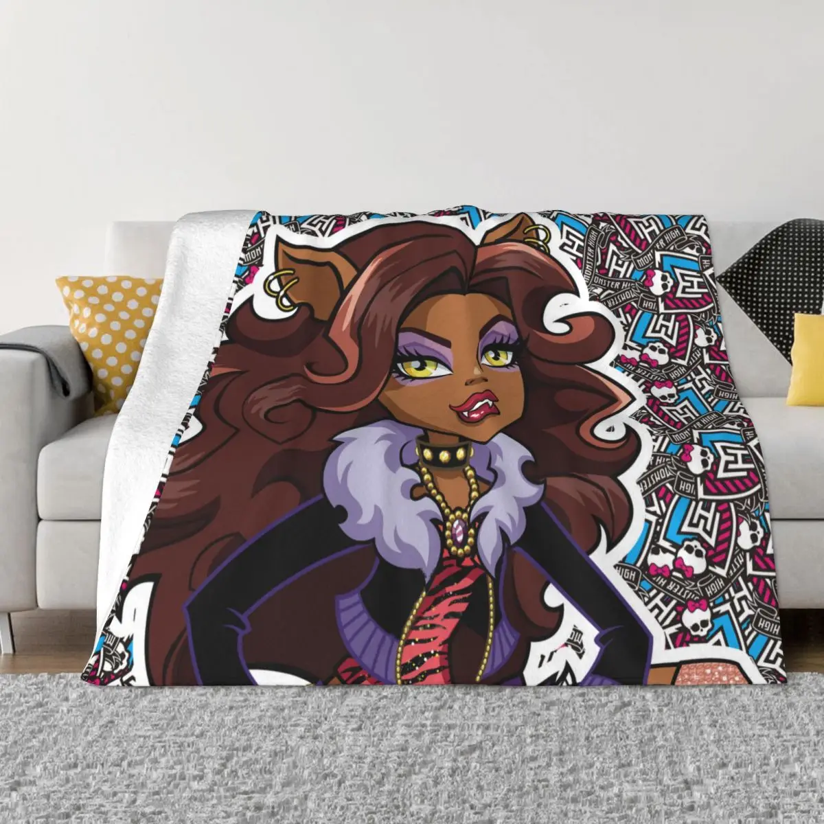 

Draculaura Monster High Blanket Fleece Cartoon Lightweight Thin Throw Blanket for Car Sofa Couch Bedspread
