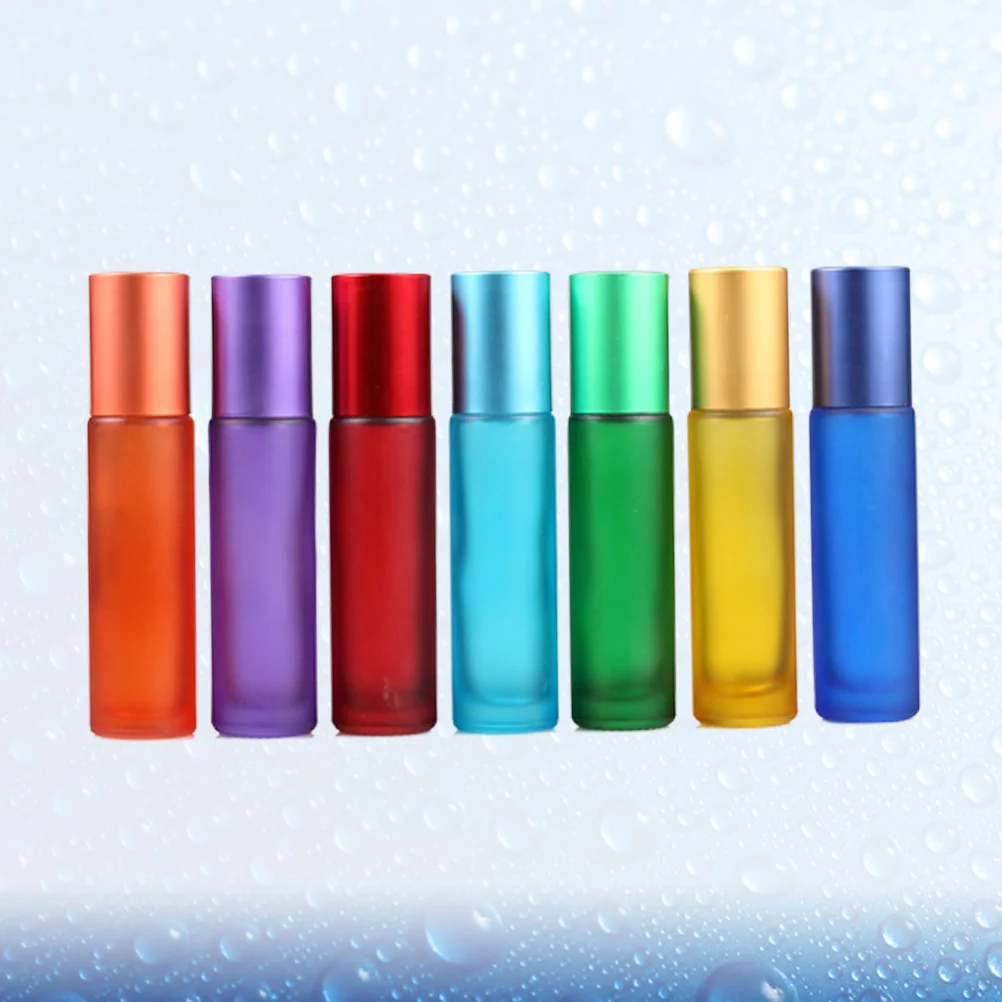 

7 Pcs Travel Accessories Leakproof Containers Essential Oil Roll-on Bottles Colored Glass