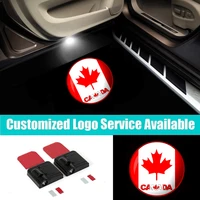 2pcs wireless maple leaf flag car door led canada flag welcome laser projector courtesy shadow lights