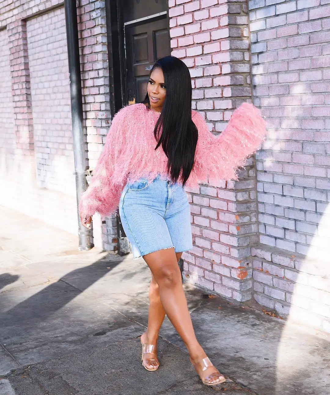 DEARIRIS Winter Women's Fashion Handcrafted Fringe Fur Knit Pullover Sweater