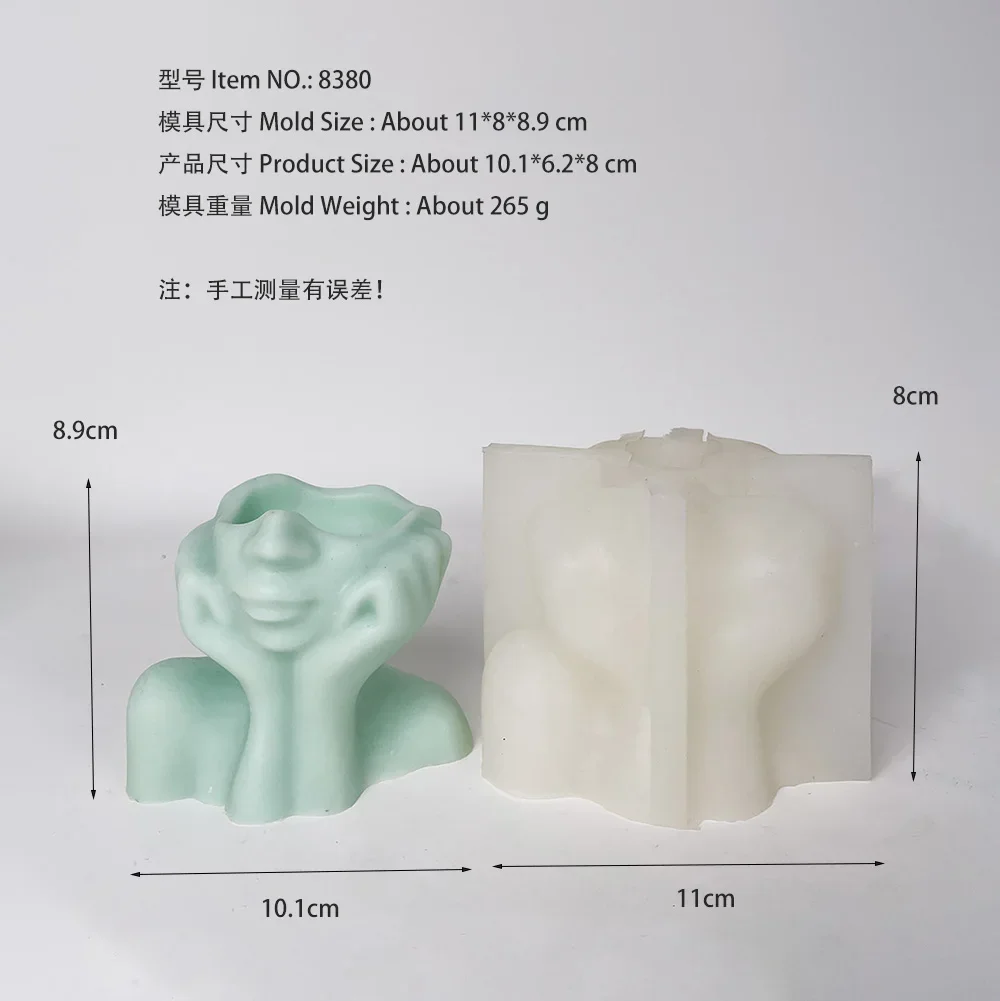 Абстрактное лицо силиконовая форма для цветочного горшка суккулентные растения