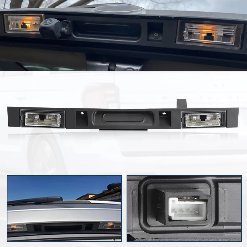 Фото 51133403611 Задняя ручка крышки багажника для BMW E83 X3 2004-2010, туристический багажник, переключатель задней двери автомобиля с кнопкой ключа и подсветкой номерного знака №1
