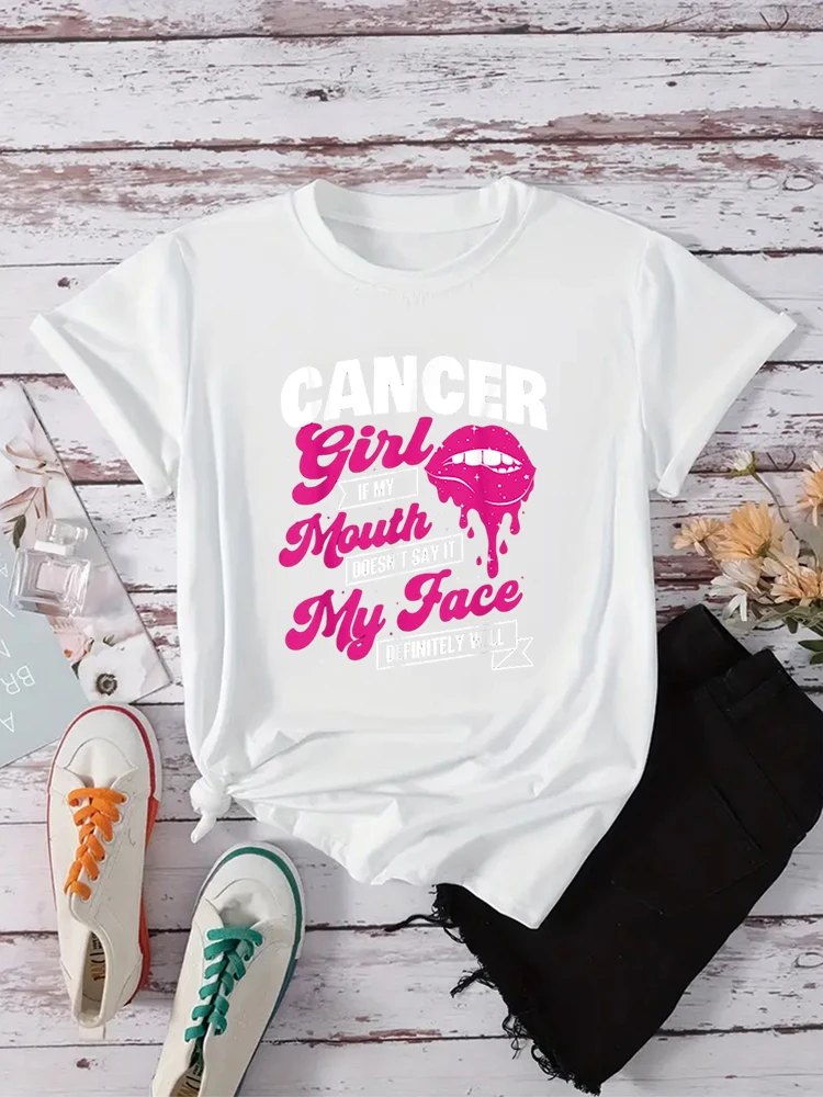 Футболка женская с круглым вырезом и принтом знаков зодиака