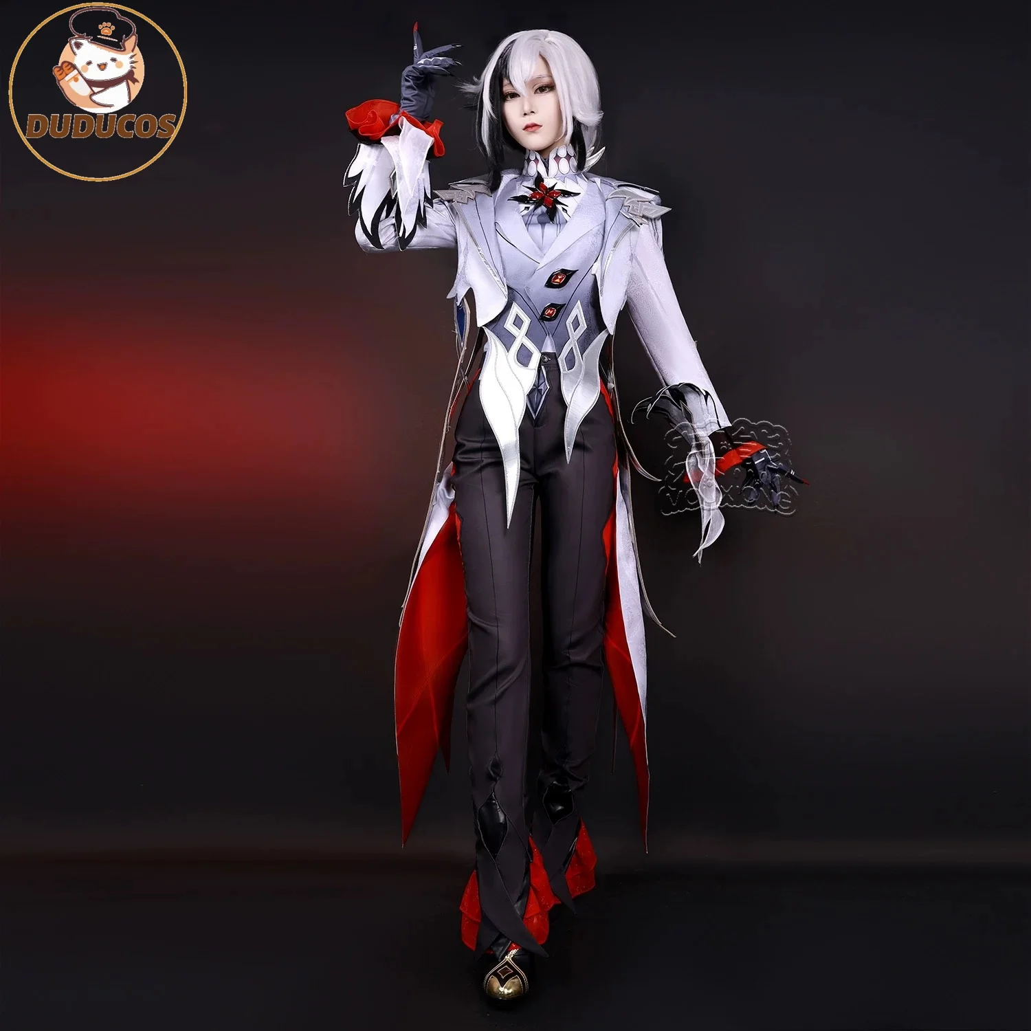 DUDU SR Arlecchino The Knave Косплей Костюм Genshin Impact Fatui Harbinger Парик Набор Слуга Snezhnaya Хэллоуин