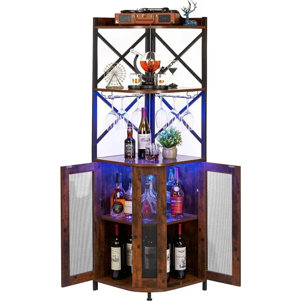 Шкаф угловой с светодиодный шкаф Vin на 5 уровней