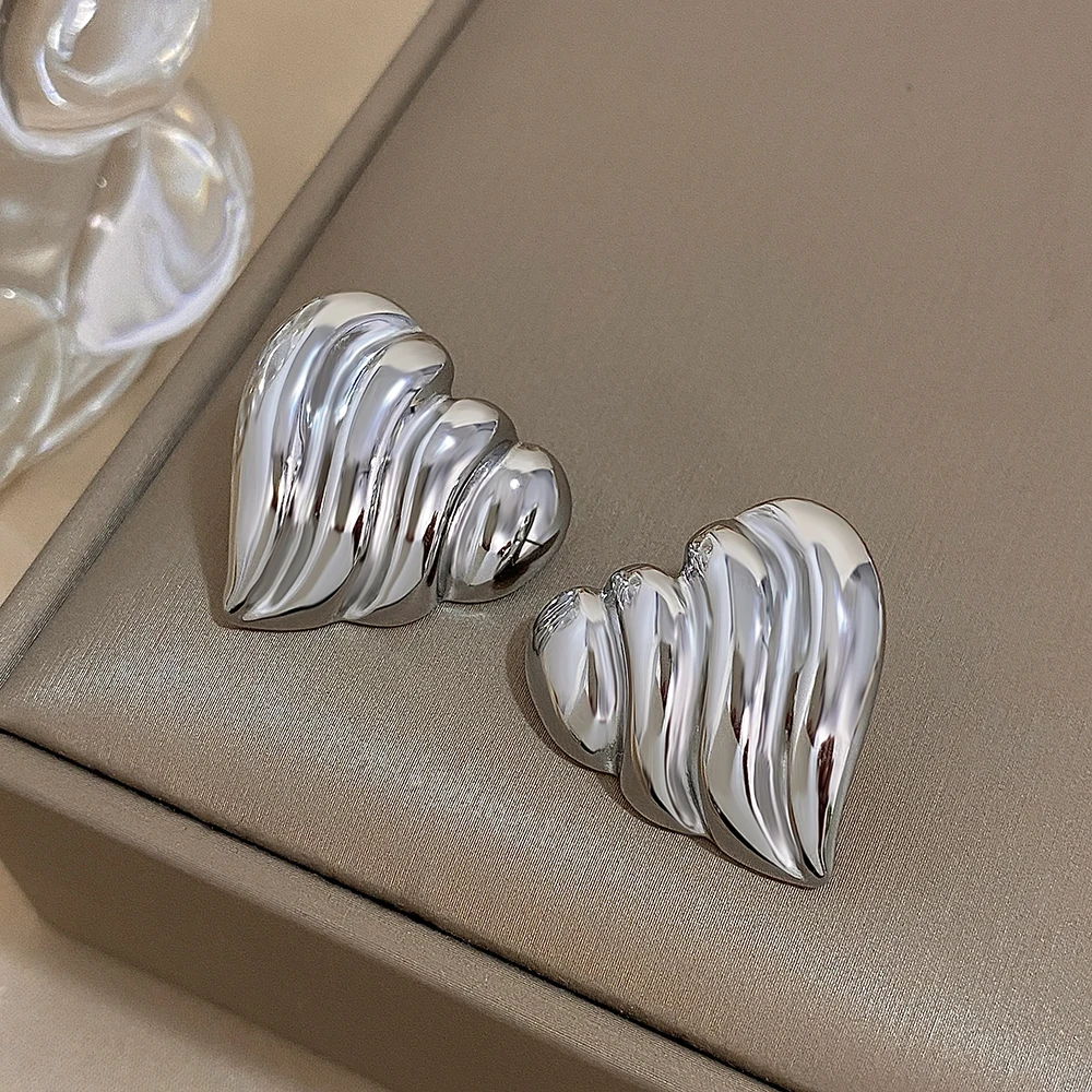 Серьги-гвоздики из нержавеющей стали женские толстые серьги золотого цвета в