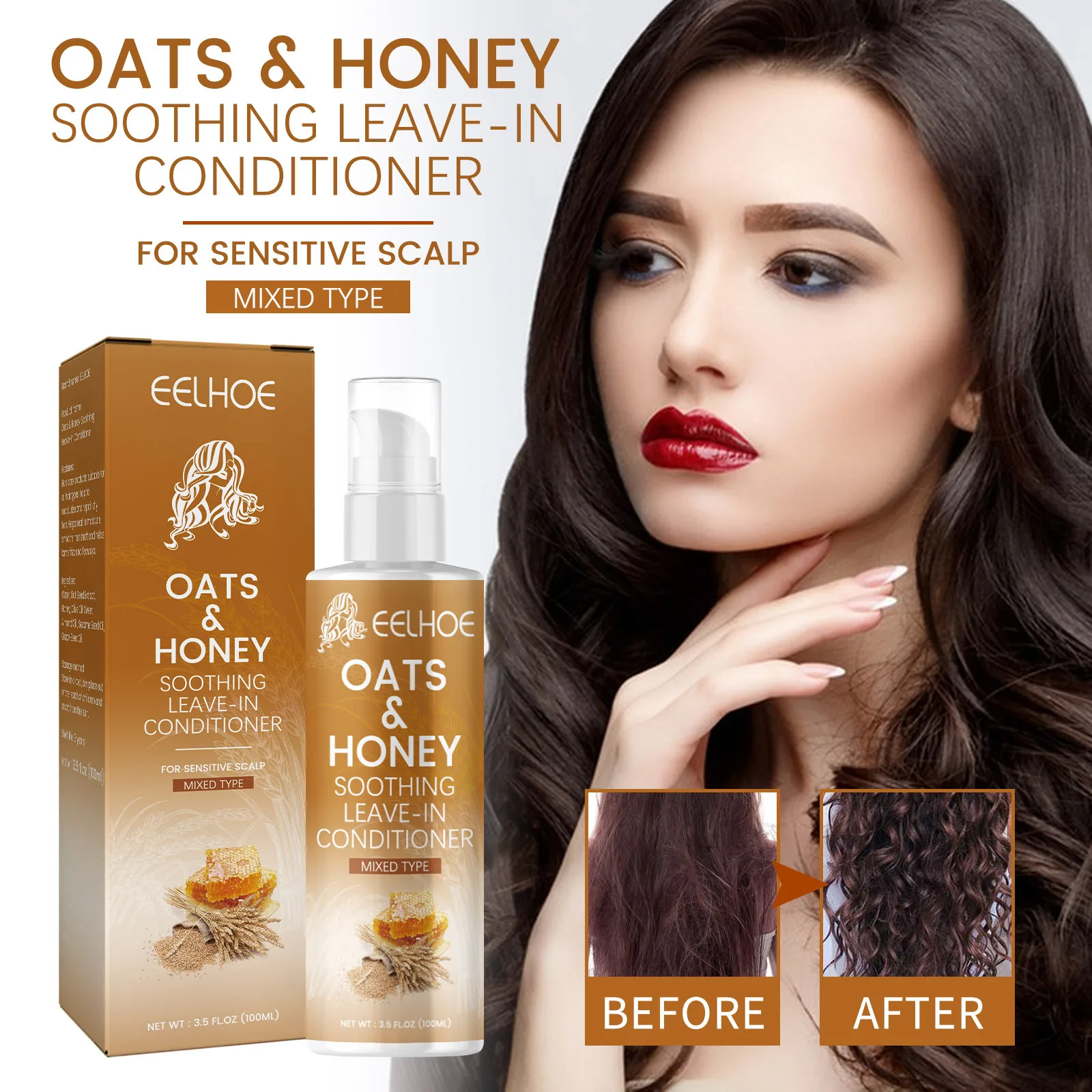 100ml Oatmeal Honey Shampoo Hair Conditioner Improves And Repairs Hairy Dry Moisturizing Smooth Hair Conditioner Hair Care