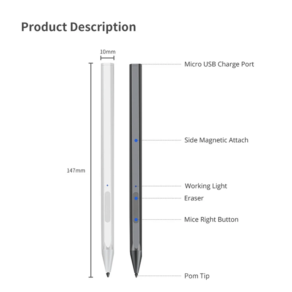 Магнитный стилус-карандаш для планшета Lenovo Xiaoxin Pad Pro 11 5 дюймов Surface 7 6 Book/Go/HP Envy x360 |