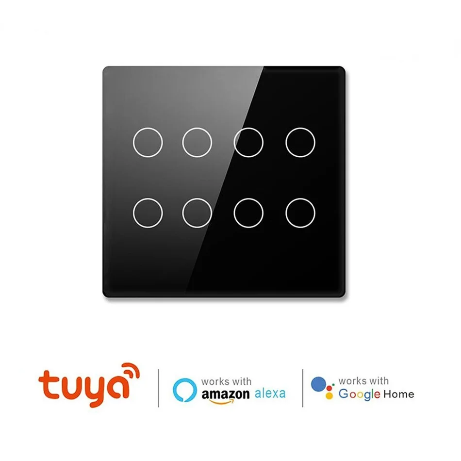 

WiFi Smart Switch Smart Home Tuya WiFi 4 6 8 Gang Intelligent Wall Switch for Alexa Google Assistant Voice Control