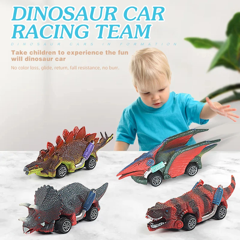 

Dinosaur Pull Back Car Plastic Tyrannosaurus Rex Model Children's Simulation Animal Model Decor Inertia Toys for Boys Kids Gifts