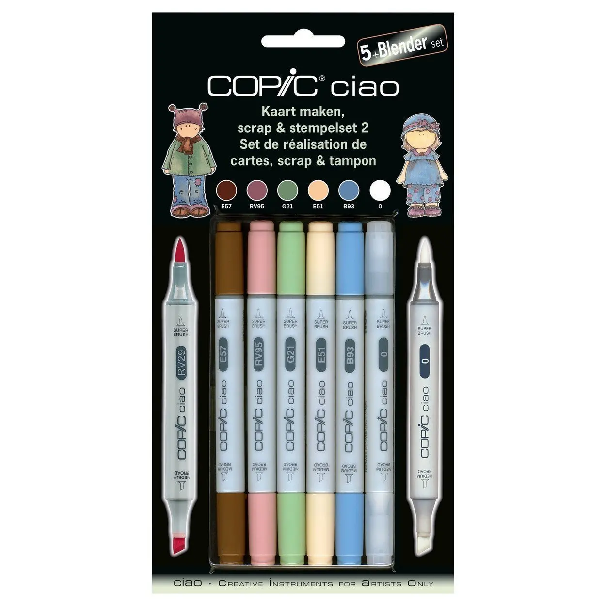 Set of markers on alcohol base Copic Ciao scrapbooking No. 2 5 colors Blender | Art Markers
