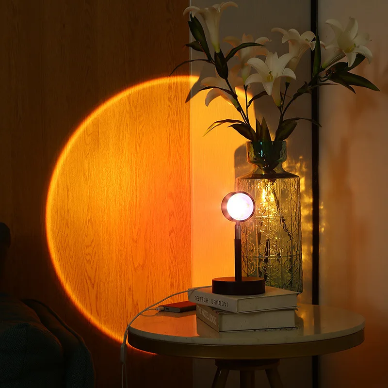 

Лампа для проектора Sunsets, проектор для солнца, ночник, светодиодный светильник с USB-зарядкой, Радужное украшение для комнаты, фотография, окружающий подарок
